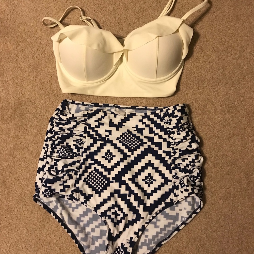 Two piece high waisted swimsuit